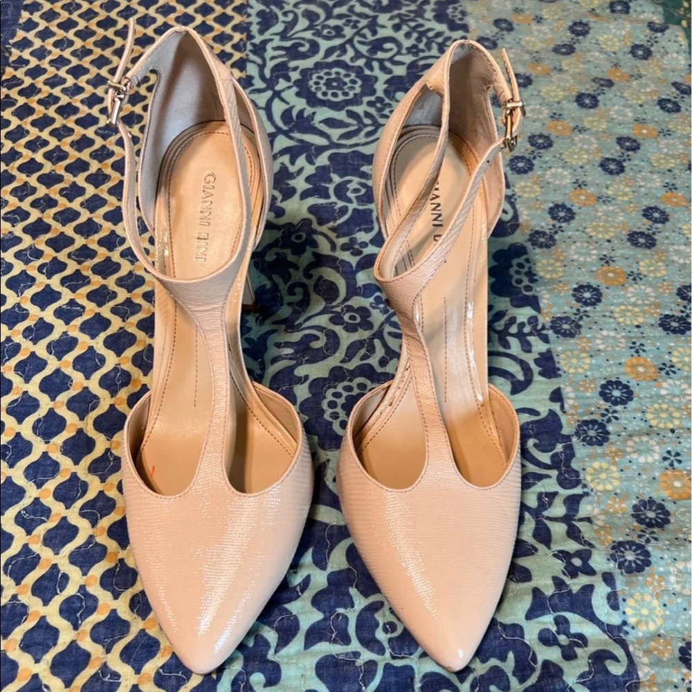 GIANNI BINI nude leather heels 9